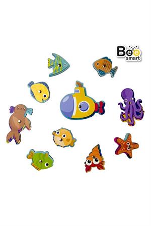 Bee Smart Balık Tutma Puzzle Eğlenceli Ahşap Oyuncak 1+ Yaş Montessori