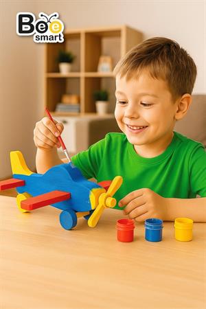 Bee Smart İlk Uçağim Ahşap Boyama Seti Bs5873