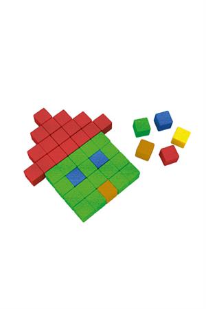 Bee Smart Renkli Ahşap Küpler Çocuk için Oyun Montessori