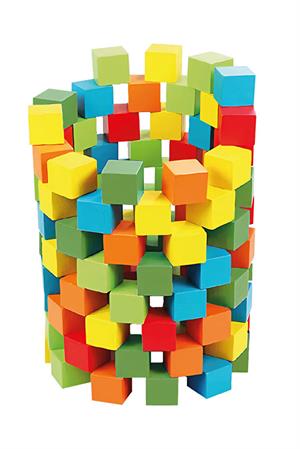 Bee Smart Renkli Ahşap Küpler Çocuk için Oyun Montessori