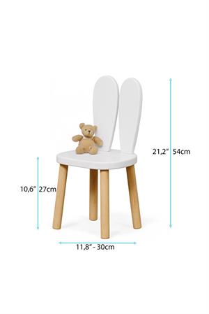 Bee Smart Safir Meşe Beyaz Kulak 2 Sandalyeli Aktivite Masası Çocuk Çalışma Masası MS-80
