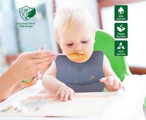 Been Sılıcone Baby Bıb/silikon Mama Önlüğü Gri