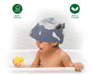 Been Sılıcone Baby Shower Cap Bath Vısor/silikon Banyo Siperliği Gri