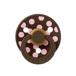 Bibs Studio Polka Big Emzik-Mocha Baby Pink 6+ay
