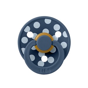 Bibs Studio Polka Big Emzik-Steel B.Baby Blue 6+ay
