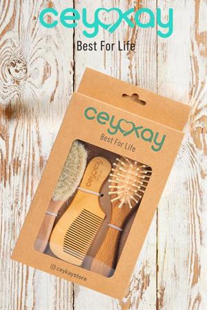 Cey&Kay Yeni Doğan Bebek Fırca Tarak Seti 3 Lü