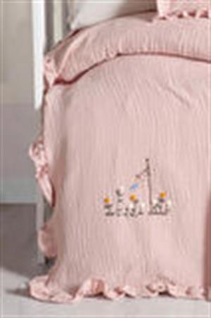 Kanz - 4 Kat Hand Made Fırfırlı Müslin(knz-020) 152.01.0271.Pudra-------