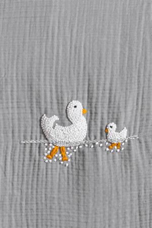 Kanz - 4 Kat Hand Made Fırfırlı Müslin(knz-020) 152.01.0271.Gri---------