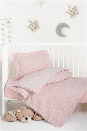 Kanz - Jakarlı Müslin Bebek  Nevresim Tk(knz-013) 152.01.0247.Starpembe---