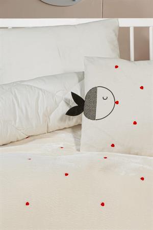 Kanz - Nakışlı Welvet Yorgan Seti(knz-012) 152.01.0278.Cute Fısh---