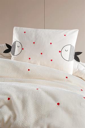 Kanz - Nakışlı Welvet Yorgan Seti(knz-012) 152.01.0278.Cute Fısh---