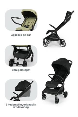 Kanz Bold Autofold Kabin Boy Bebek Arabası Ironblack