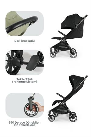 Kanz Bold Autofold Kabin Boy Bebek Arabası Ironblack