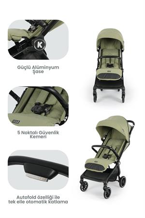 Kanz Bold Autofold Kabin Boy Bebek Arabası Forestgreen