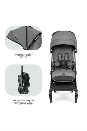 Kanz Bold Autofold Kabin Boy Bebek Arabası Steel Grey