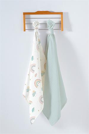 Kanz Çok Amaçlı Bebek Müslin Örtüsü 2Li Set - New Rainbow