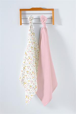 Kanz Çok Amaçlı Bebek Müslin Örtüsü 2Li Set - Crispy Flower