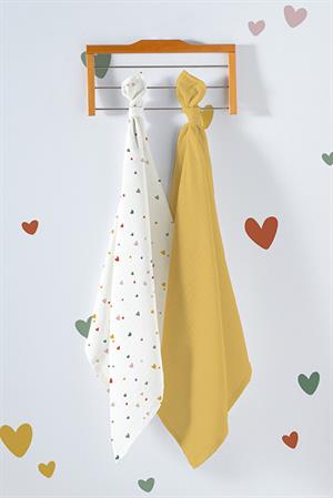 Kanz Çok Amaçlı Bebek Müslin Örtüsü 2Li Set - Love