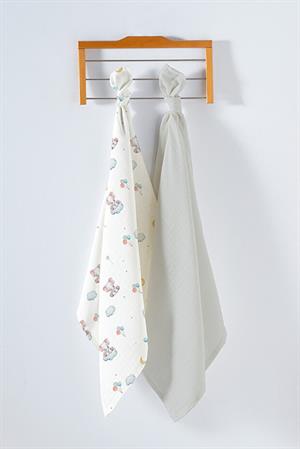 Kanz Çok Amaçlı Bebek Müslin Örtüsü 2Li Set - Elephant