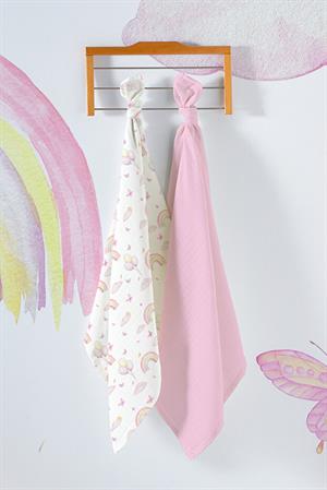 Kanz Çok Amaçlı Bebek Müslin Örtüsü 2Li Set - Soft Rainbow