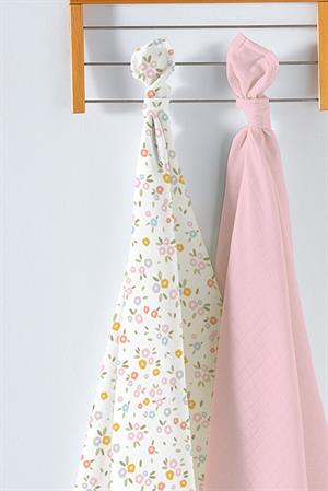 Kanz Çok Amaçlı Bebek Müslin Örtüsü 2Li Set - Crispy Flower