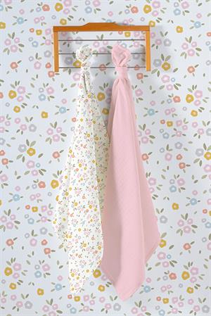 Kanz Çok Amaçlı Bebek Müslin Örtüsü 2Li Set - Crispy Flower