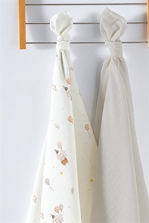 Kanz Çok Amaçlı Bebek Müslin Örtüsü 2Li Set - Balloon Bear