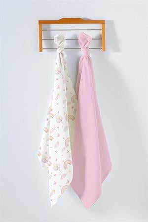 Kanz Çok Amaçlı Bebek Müslin Örtüsü 2Li Set - Soft Rainbow