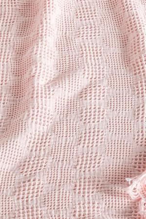 Kanz Melis Waffle Müslin Pike Örtü Pembe 90*120