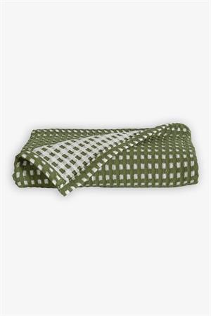 Kanz Melis Waffle Müslin Pike Örtü Yeşil 90*120