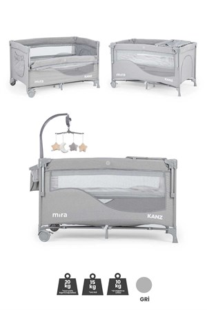 Kanz Mira Anne Yanı Oyun Parkı 70x120  Gri