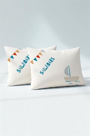Kanz Pamuklu Yastık Kılıfı 35*45 Saılboats-B 2li