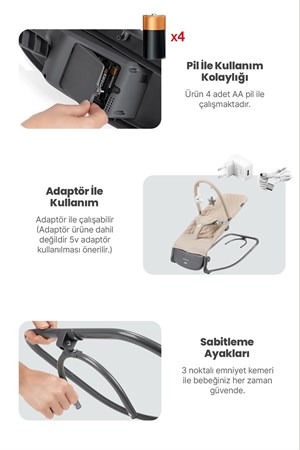 Kanz Robin Elektrikli Ana Kucağı  Khakı