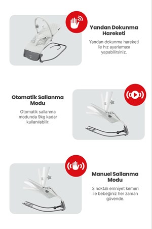 Kanz Robin Elektrikli Ana Kucağı Grey Green