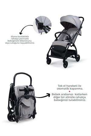 Kanz Xflop Autofold Kabin Boy Bebek Arabası Ultimate Grey