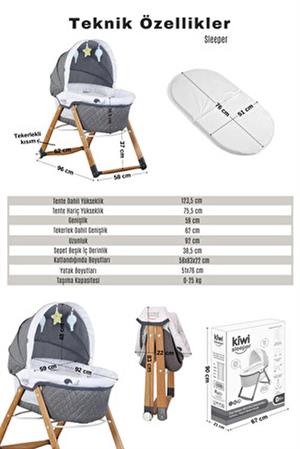 Kiwi Sleeper Ahşap Beşik Vizon