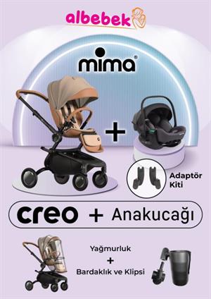 Mima Creo Travel Sistem Bebek Arabası Mocha ( Cross Fix i-size Ana Kucağı + Bardaklık Set + Adaptör ) Birlikte