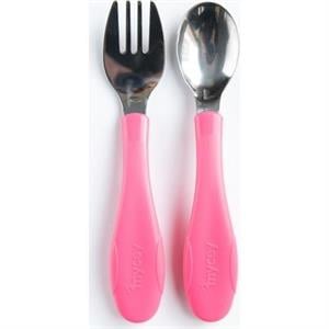 Mycey Paslanmaz Çelik Çatal Kaşık Seti - Pembe