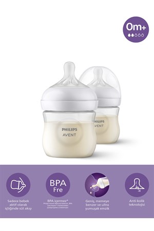 Philips Avent Natural Response Doğal Tepkili Pp 2li Biberon Seti, 125ml, 0 Ay - Cam Değildir.