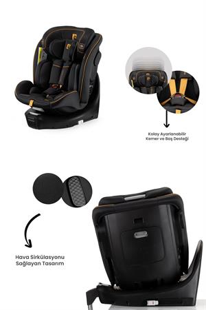 Pierre Cardin Everest Oto Koltuğu 0-36 Kg 360° - Siyah