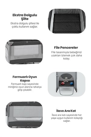 Pierre Cardin Luna Park Yatak 60/100 Grey