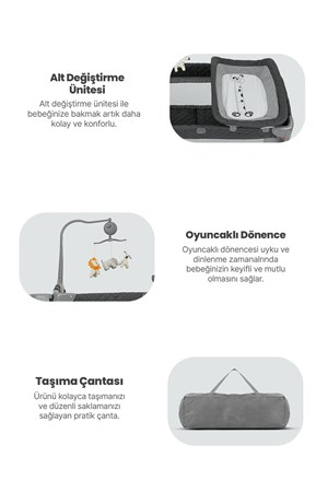 Pierre Cardin Luna Park Yatak 60/100 Grey