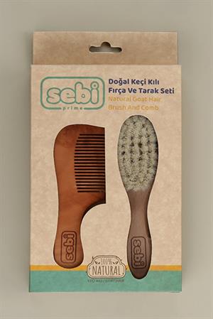 Sebi Prime Bebek Doğal Keçi Kılı Fırça Ve Tarak Seti