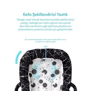 Sevi Bebe Anne Yanı Bebek Reflü Yatağı - Mermer Desen 273-143