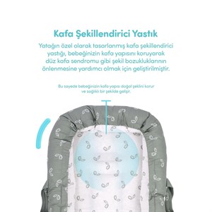 Sevi Bebe Anne Yanı Bebek Reflü Yatağı - Minik Yapraklar 273-215