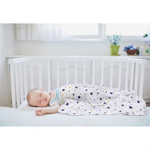 Sevi Bebe Desenli Müslin Battaniye 100x100 cm - Yıldız Yağmuru Mavi 353-140-1