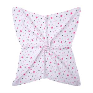 Sevi Bebe Desenli Müslin Battaniye 120x100 cm - Yıldız Yağmuru Pembe 319-140-2