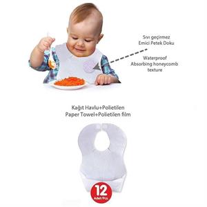 Sevi Bebe Kağıt Cepli Mama Önlüğü (12 Adet) 261