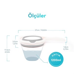Sevi Bebe Katlanabilir Bebek Banyo Maşrapası - Gri 367-13