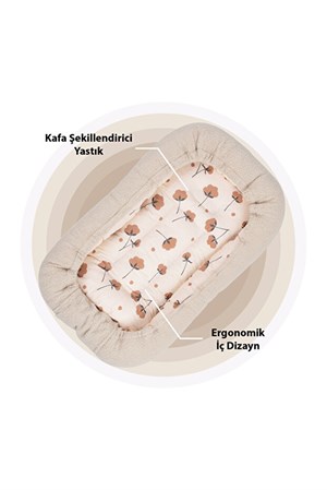 Sevi Bebe Teddy Anne Yanı Refllü Yatağı - Ekru 216-5